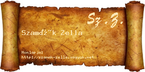 Szamák Zella névjegykártya